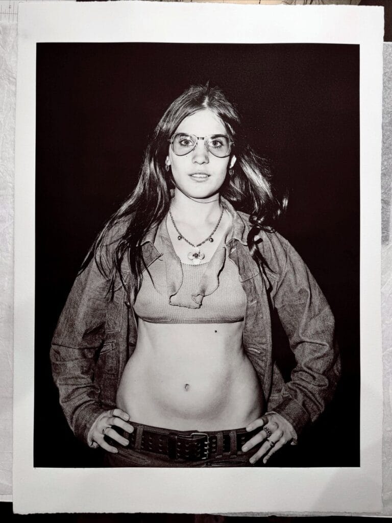 Photogravure portrait by Bill Yates from the Sweetheart Roller Rink series, pulled at Prints on Paper Studio